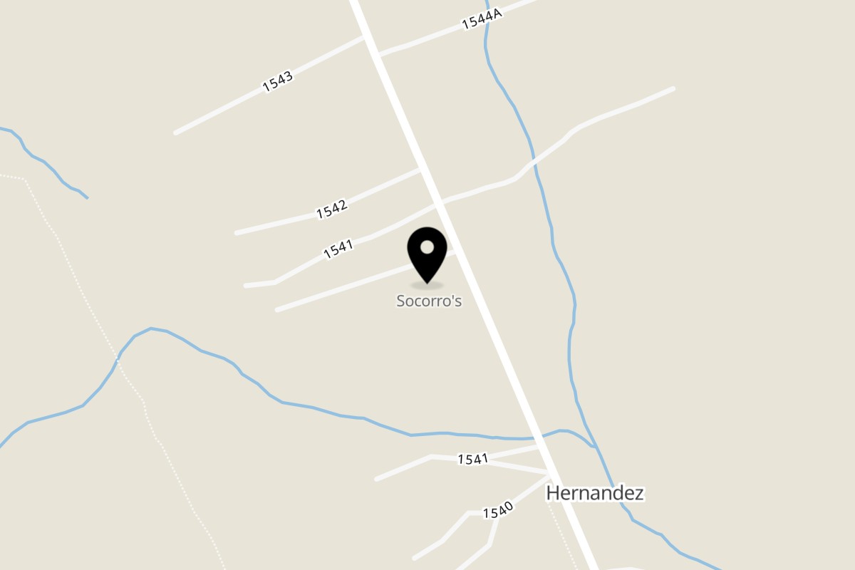 Map showing the location of Socorro's Restaurant on 19511 U.S. 84-285 in Hernandez